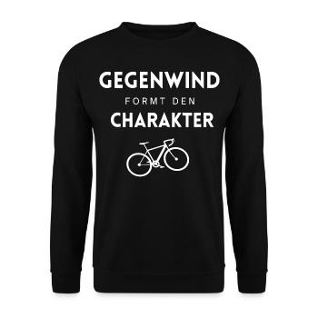 Gegenwind formt den Charakter - Unisex Pullover - Schwarz - Vorne - Alina (178cm) & Michal (187cm)
