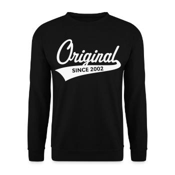 Original depuis 2002 (année de naissance, anniversaire / W) - Sweat-shirt Unisexe - noir - Devant - Alina (178cm) & Michal (187cm)