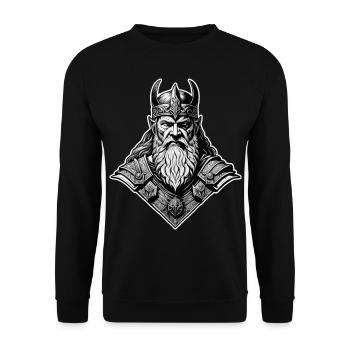 Proud Viking Warrior Germanic - Unisex Sweatshirt - black - Front - Alina (178cm) & Michal (187cm)
