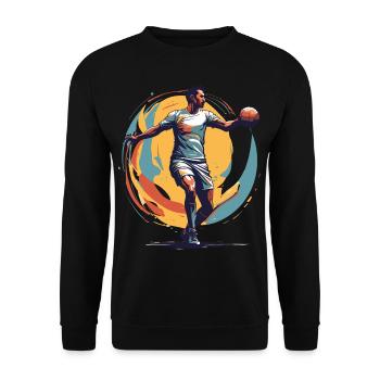 Handball Player Streetwear Iconic Style - Unisex Sweatshirt - black - Front - Alina (178cm) & Michal (187cm)