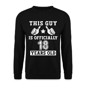 18th Birthday Official Milestone Tee - Unisex Sweatshirt - black - Front - Alina (178cm) & Michal (187cm)