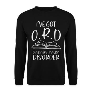 Reading Lover Gift Obsessive Reading Disorder - Unisex Sweatshirt - black - Front - Alina (178cm) & Michal (187cm)