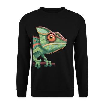 Chameleon - Unisex Sweatshirt - black - Front - Alina (178cm) & Michal (187cm)