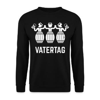 Vatertag Bierfässer (Bier / Männertag / White) - Unisex Pullover - Schwarz - Vorne - Alina (178cm) & Michal (187cm)