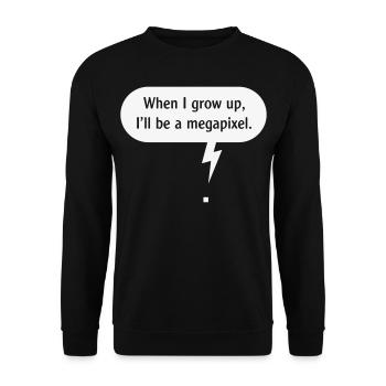 When I Grow Up, I’ll Be A Megapixel. (Pixel / W) - Unisex Sweatshirt - black - Front - Alina (178cm) & Michal (187cm)