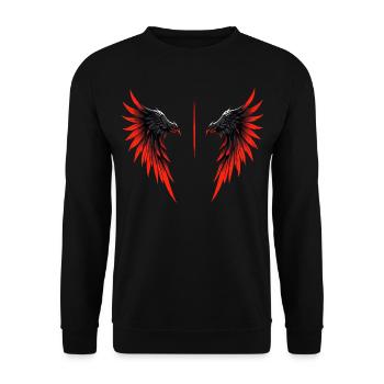 Infernal Wings - Unisex Sweatshirt - black - Front - Alina (178cm) & Michal (187cm)