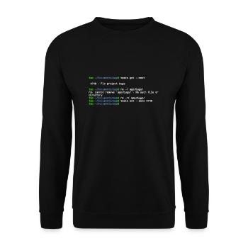 linux shell fix bugs - Sweat-shirt Unisexe - noir - Devant - Alina (178cm) & Michal (187cm)