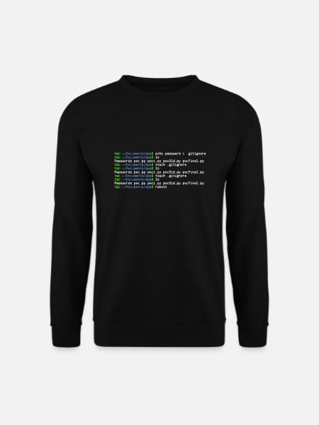 linux shell ls dot - Sweat-shirt Unisexe - noir