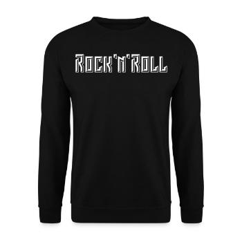 Lettrage Rock 'n' Roll (3D / NEG / 1C) - Sweat-shirt Unisexe - noir - Devant - Alina (178cm) & Michal (187cm)