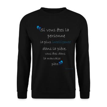 Cherchez la Pièce Qui Vous Élève - Sweat-shirt Unisexe - noir - Devant - Alina (178cm) & Michal (187cm)