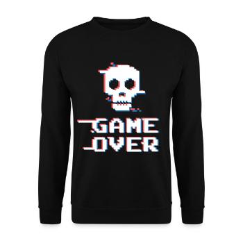 Game Over - Unisex Sweatshirt - black - Front - Alina (178cm) & Michal (187cm)