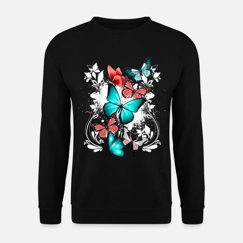 Schmetterling Bunt Farbenfroh Schön Kunst Natur - Unisex Pullover - Schwarz