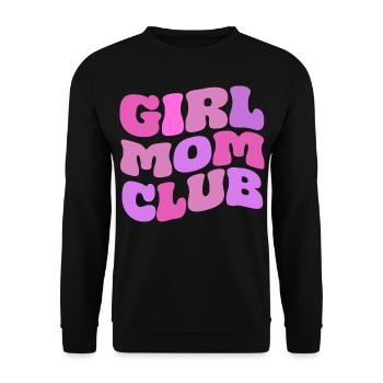 Girl Mom Club - Unisex Pullover - Schwarz - Vorne - Alina (178cm) & Michal (187cm)