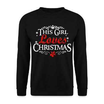 This Girl Loves Christmas - Unisex Sweatshirt - black - Front - Alina (178cm) & Michal (187cm)