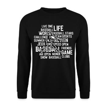 Baseball Live One Baseball Life - Unisex Sweatshirt - black - Front - Alina (178cm) & Michal (187cm)