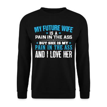 I Love My Wife - Unisex Sweatshirt - black - Front - Alina (178cm) & Michal (187cm)