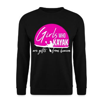 Girls Who Kayaking - Unisex Sweatshirt - black - Front - Alina (178cm) & Michal (187cm)
