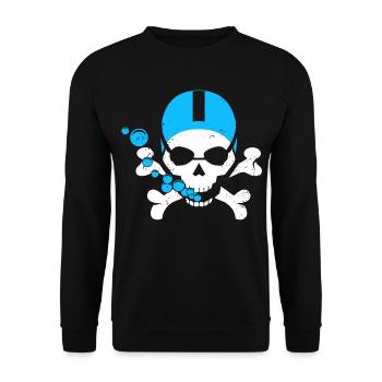 Swimming Skull - Unisex Sweatshirt - black - Front - Alina (178cm) & Michal (187cm)