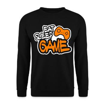 Gamer Eat Sleep Game - Unisex Sweatshirt - black - Front - Alina (178cm) & Michal (187cm)