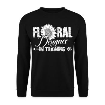 Floral Designer In Training - Unisex Sweatshirt - black - Front - Alina (178cm) & Michal (187cm)