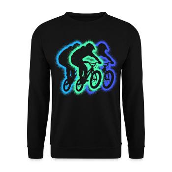 Silhouettes de cascades de vélo BMX Vélo BMX pour hommes - Sweat-shirt Unisexe - noir - Devant - Alina (178cm) & Michal (187cm)