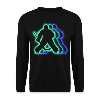 Hockey Goalie Silhouettes Hockey Player - Unisex Sweatshirt - black - Front - Alina (178cm) & Michal (187cm)