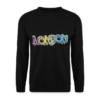 Londres Angleterre UK City Graffiti Spray Sprayer - Sweat-shirt Unisexe - noir - Devant - Alina (178cm) & Michal (187cm)