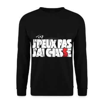 J'peux pas j'ai Chasse - Sweat-shirt Unisexe - noir - Devant - Alina (178cm) & Michal (187cm)