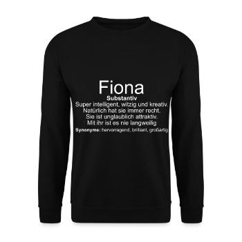 Nom Définition Fiona - Sweat-shirt Unisexe - noir - Devant - Alina (178cm) & Michal (187cm)