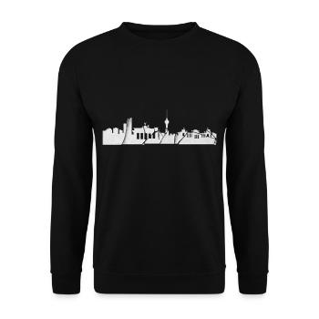 Berlin Allemagne City Skyline Broken Grunge - Sweat-shirt Unisexe - noir - Devant - Alina (178cm) & Michal (187cm)