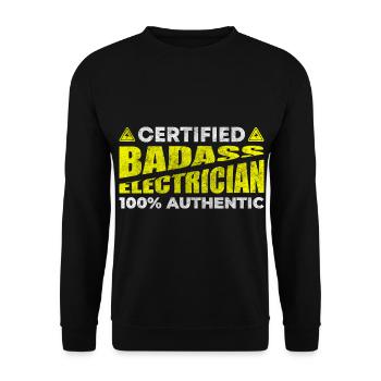 Electronics Technician Profession Voltage High Voltage - Unisex Sweatshirt - black - Front - Alina (178cm) & Michal (187cm)