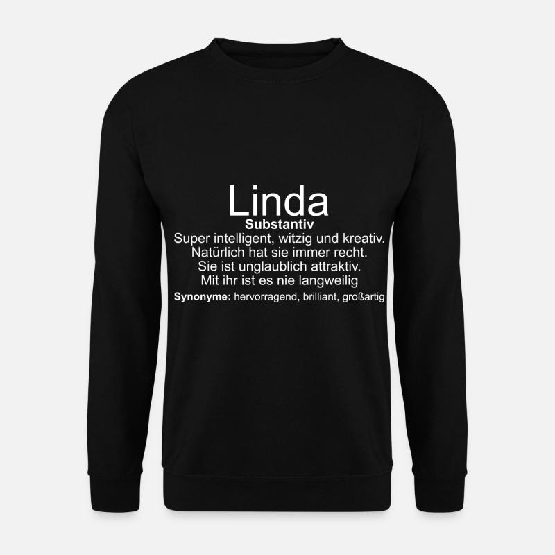 Name Definition Linda - Unisex Pullover - Schwarz