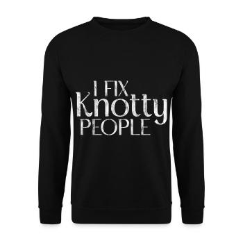 I Fix Knotty People 3 - Unisex Pullover - Schwarz - Vorne - Alina (178cm) & Michal (187cm)