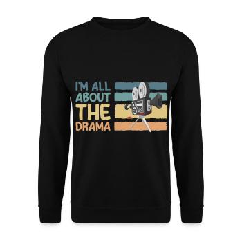 Theater Bühne Maske Broadway - Unisex Pullover - Schwarz - Vorne - Alina (178cm) & Michal (187cm)