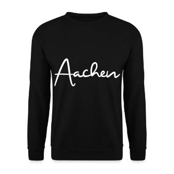 Aachen Stadt Rheinland - Unisex Pullover - Schwarz - Vorne - Alina (178cm) & Michal (187cm)