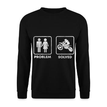 Problème? Drôle d’humour noir je m’en fiche - Sweat-shirt Unisexe - noir - Devant - Alina (178cm) & Michal (187cm)