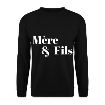 Mère et fils - fils et mère - Sweat-shirt Unisexe - noir - Devant - Alina (178cm) & Michal (187cm)
