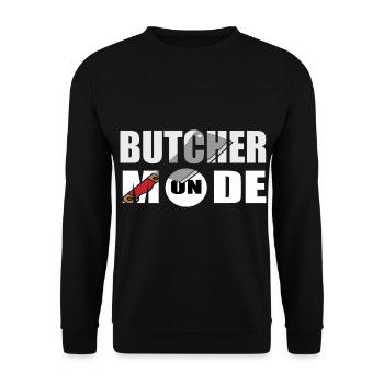 Fleischer Metzger Schlachter - Unisex Pullover - Schwarz - Vorne - Alina (178cm) & Michal (187cm)