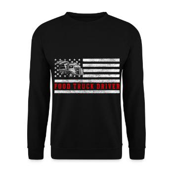 Truck Road Food Trucker Grilling - Unisex Sweatshirt - black - Front - Alina (178cm) & Michal (187cm)