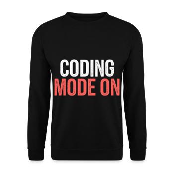 Coding Mode On 10 - Unisex Pullover - Schwarz - Vorne - Alina (178cm) & Michal (187cm)