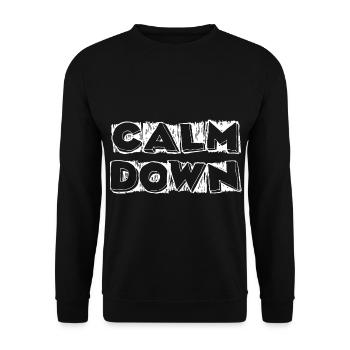 Relaxation and relaxation. Just Calm Down - Unisex Sweatshirt - black - Front - Alina (178cm) & Michal (187cm)