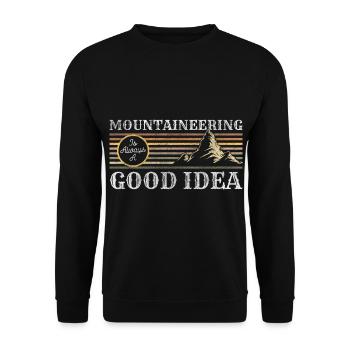 Bergsteiger Gipfel Hobby Seil - Unisex Pullover - Schwarz - Vorne - Alina (178cm) & Michal (187cm)