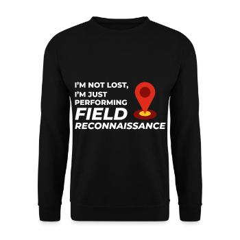 Reconnaissance de terrain SIG Géomètre Cartographie Humour - Sweat-shirt Unisexe - noir - Devant - Alina (178cm) & Michal (187cm)