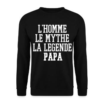 L'Homme Le Mythe La Legende Papa - Sweat-shirt Unisexe - noir - Devant - Alina (178cm) & Michal (187cm)
