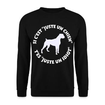 Boxer pas juste un chien - Sweat-shirt Unisexe - noir - Devant - Alina (178cm) & Michal (187cm)