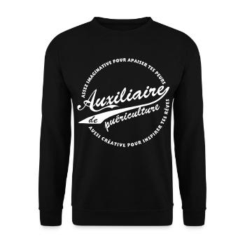 Auxiliaire de puériculture - Sweat-shirt Unisexe - noir - Devant - Alina (178cm) & Michal (187cm)