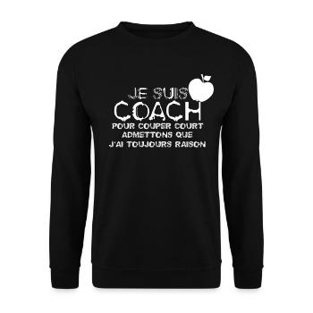 Je suis Coach - Sweat-shirt Unisexe - noir - Devant - Alina (178cm) & Michal (187cm)