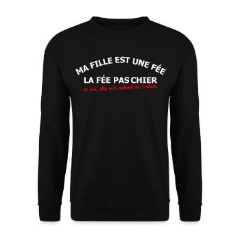 Ma fille est une fée - Sweat-shirt Unisexe - noir - Devant - Alina (178cm) & Michal (187cm)