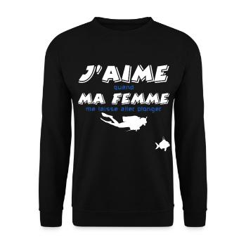 J'aime ma femme - Sweat-shirt Unisexe - noir - Devant - Alina (178cm) & Michal (187cm)