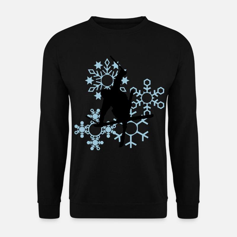 Skis with snowflakes - Unisex Sweatshirt - black
